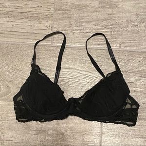 Black half cup bra